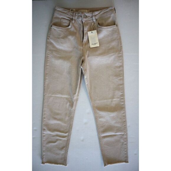 Ted Baker 258489 Women's Sz 26 Beige Claida Straight Leg Clay Denim Jeans - Picture 1 of 13